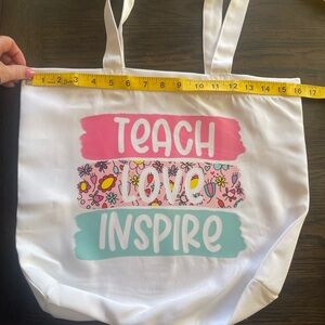 White and Pink Inspirational Tote Bag